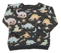 Tmavošedá mikina s dinosaury George