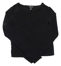 Černé třpytivé crop triko New Look