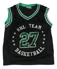 Černo-zelený basketbalový dres s číslem Rebel 