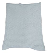 Světlemodrá pletená deka s dirkovaným vzorem Primark