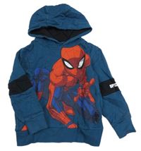 Petrolejová mikina se Spider-manem a kapucí zn. Marvel