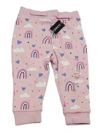 Nové - Světlerůžové tepláky s duhami Dunnes 