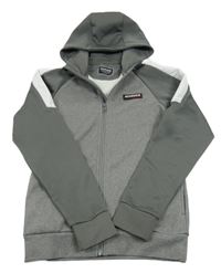 Šedá propínací sportovní mikina s logem a kapcuí McKenzie