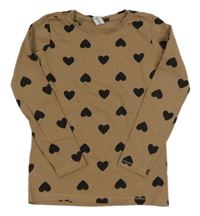 Béžové triko se srdíčky Dopodopo