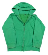 Zelená propínací mikina s kapucí 