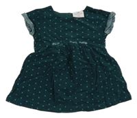 Tmavozelené puntíkované manšestrové šaty Topomini 
