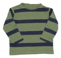 Khaki-tmavomodré pruhované triko GAP