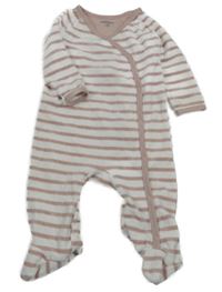 Bílorůžový pruhovaný sametový overal Naturaline