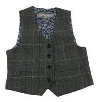 Šedo-modrá kostkovaná slavnostní vesta Paisley of London