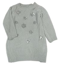 Šedé žinylkové šaty s hvězdami z flitrů Primark