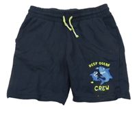 Tmavomodré teplákové kraťasy se žraloky Kiki&Koko