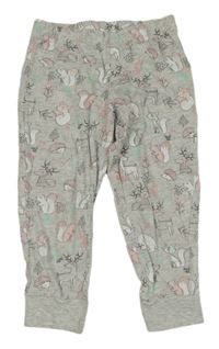 Šedé melírované tepláky se zvířátky C&A