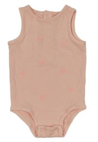 Světlerůžové žebrované body s palmami Kiabi 