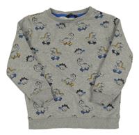 Šedá mikina s dinosaury George