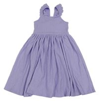 Lila vzorované šaty s volánky H&M