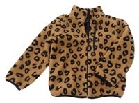 Béžovo-hnědá vzorovaná huňatá podšitá bunda H&M