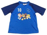Safírovo-tmavomodrý sportovní dres s PAW PATROL a číslem nickelodeon