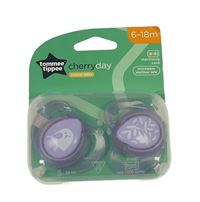 2x - Průhledno-světlefialový dudlík s ptáčkem a lístečky tommee tippee