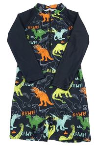 Tmavomodrý UV overal s dinosaury SHEIN