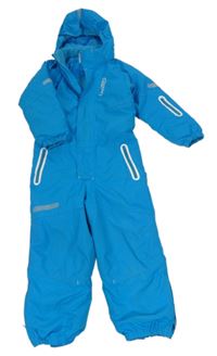 Azurová šusťáková zimní kombinéza s odepínací kapucí name it.