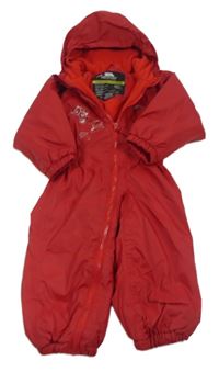 Červená šusťáková funkční zateplená kombinéza s kapucí Regatta