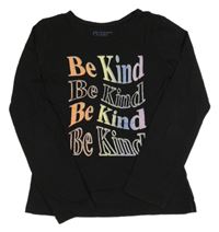 Černé triko s nápisy PRIMARK