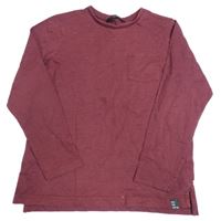 Vínové melírované triko s kapsou George