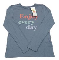 Nové - tmavomodrošedé triko s nápisy coolclub