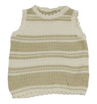 Bílo-béžová vzorovaná pletená vesta George