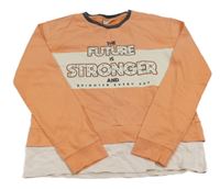 Světleoranžová mikina s nápisy a všitým trikem LC WaIKIKI