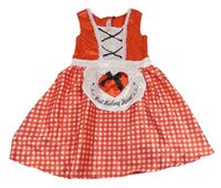 Kostým - Červeno-bílé kostkované saténové šaty - Červená karkulka George