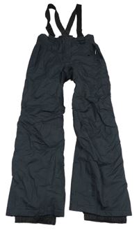 Tmavošedé šusťákové funkční zimní oteplovačky s odepínacími kšandami crivit