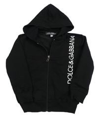 Černá propínací mikina s logem a kapucí DOLCE&GABBANA