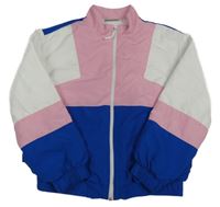Růžovo-bílo-safírová šusťáková jarní bunda LC WaiKIKI