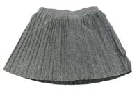 Stříbrno-černá plisovaná sukně PRIMARK