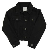 Černá riflová crop bunda s límečkem Next