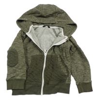 Khaki melírovaná propínací mikina s kapucí George