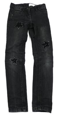 Čern skinny fit rifle s hvězdičkami z flitrů Pepperts!