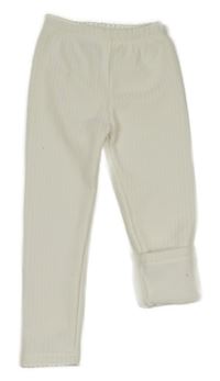 Bílé žebrované teplé kamaše