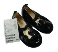 Nové - černé lakované koženkové polobotky H&M vel. 18-19