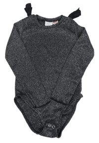 Černo-stříbrné melírované body s mašlemi ZARA