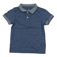 Tmavomodré melírované polo tričko Rebel