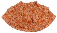 Oranžová květovaná vrstvená sukně Matalan