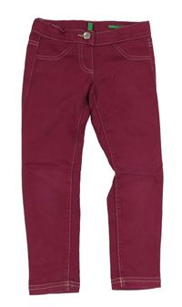 Vínové elastické skinny kalhoty Benetton