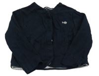 Tmavomodrá propínací mikina s volánky a kamínky