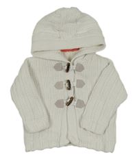 Bílý zateplený propínací svetr s kapucí M&S