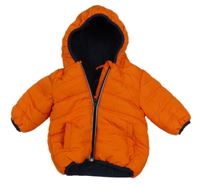 Oranžová šusťáková zateplená bunda s kapucí Next