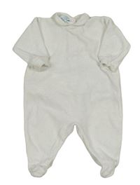 Bílý sametový overal s výšivkou