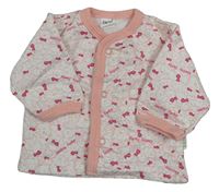 Bílé propínací triko s medvědy