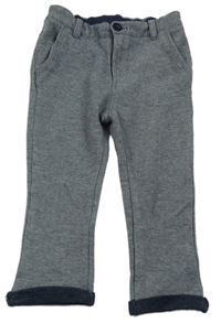 Tmavomodré melírované teplákové chino kalhoty Pep&Co